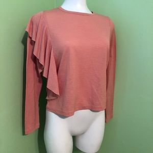 ZARA | Ruffled shoulder blouse | Size Small